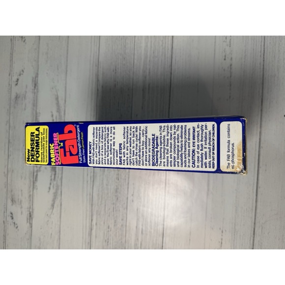 VINTAGE Fab Laundry Detergent Powder Full Strength Fabric Softener 42 oz Box NOS - Picture 5 of 6